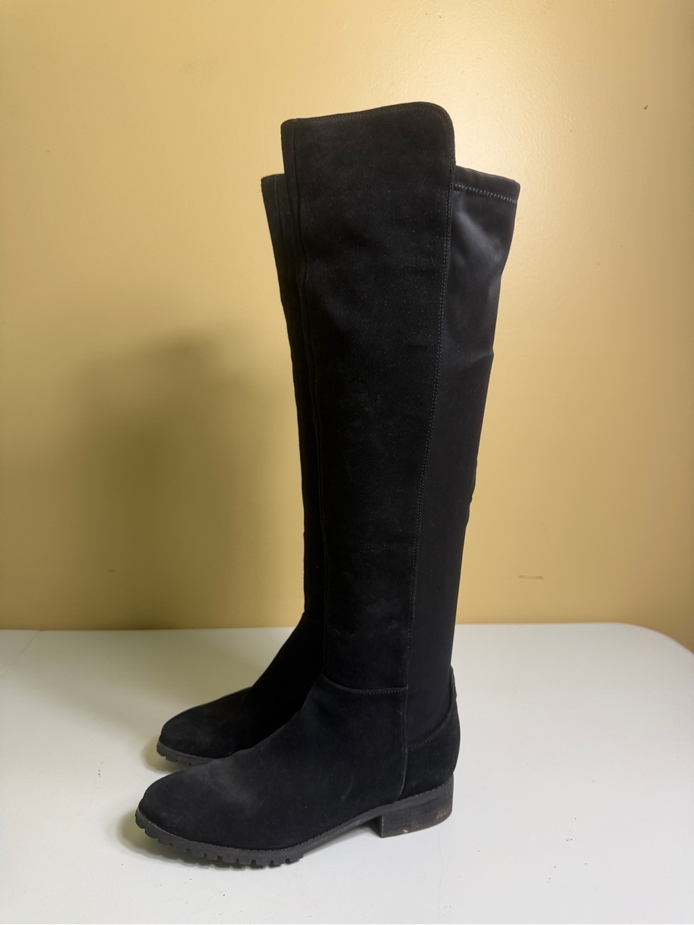 Blondo Waterproof Black Suede Over The Knee Boots Womens 8M Lug Sole